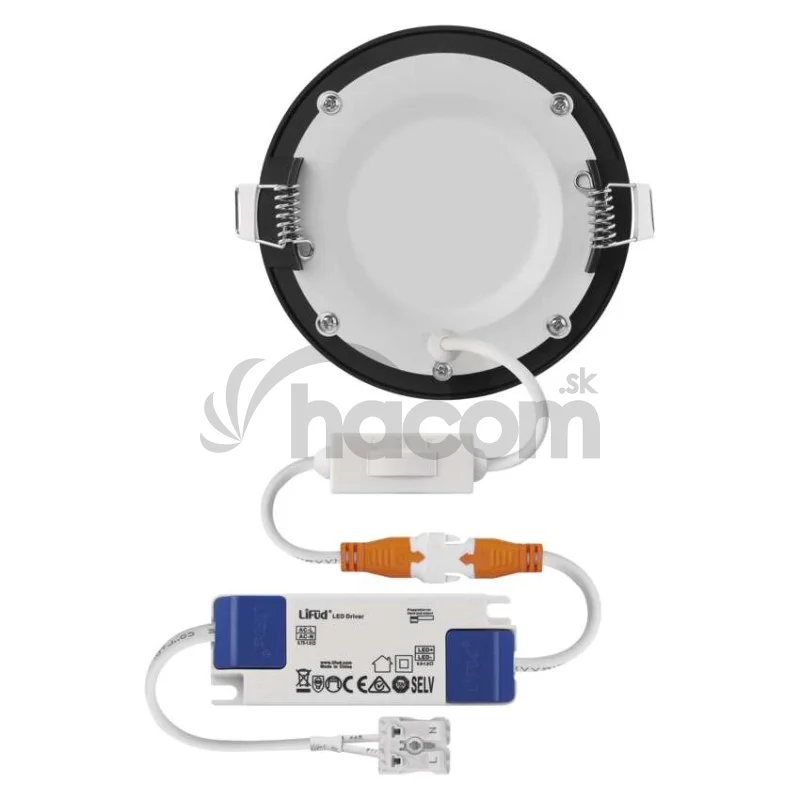 LED vstavané svietidlo NEXXO, kruhové, čierne, 7W, CCT