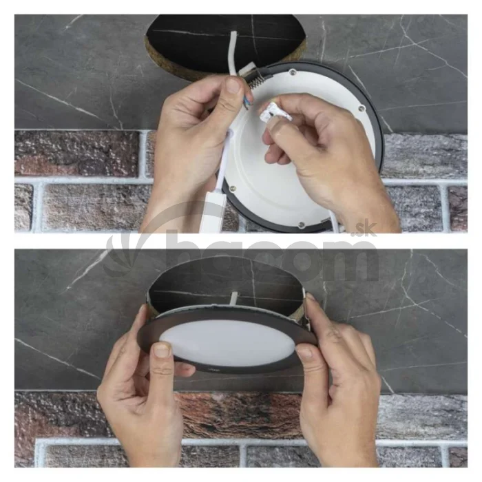 LED vstavané svietidlo NEXXO, kruhové, čierne, 18W, CCT