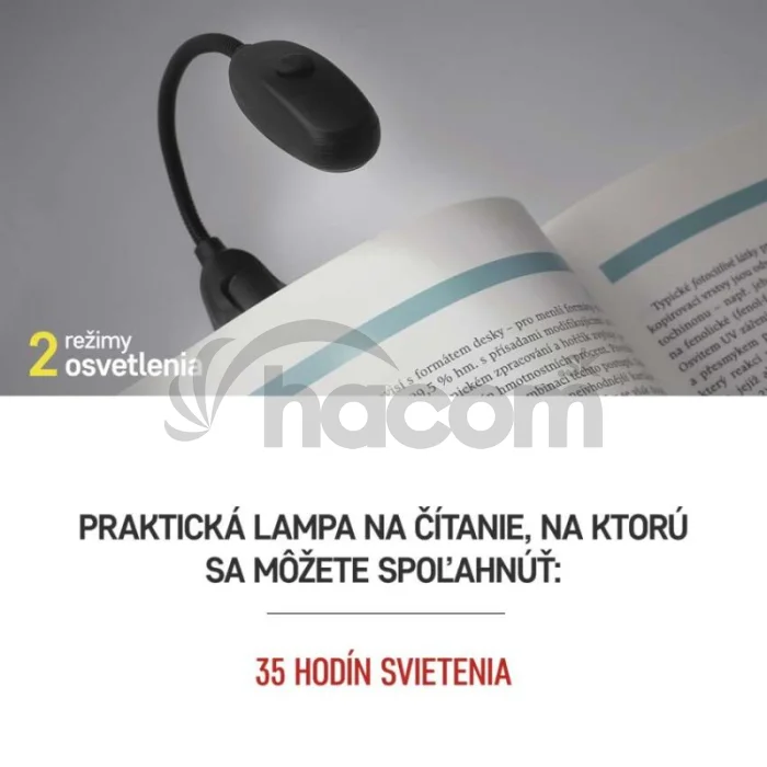 LED svietidlo na čítanie, 10 lm, 1× AAA