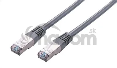 Kábel C-TECH patchcord Cat5e, FTP, sivý, 0,25m