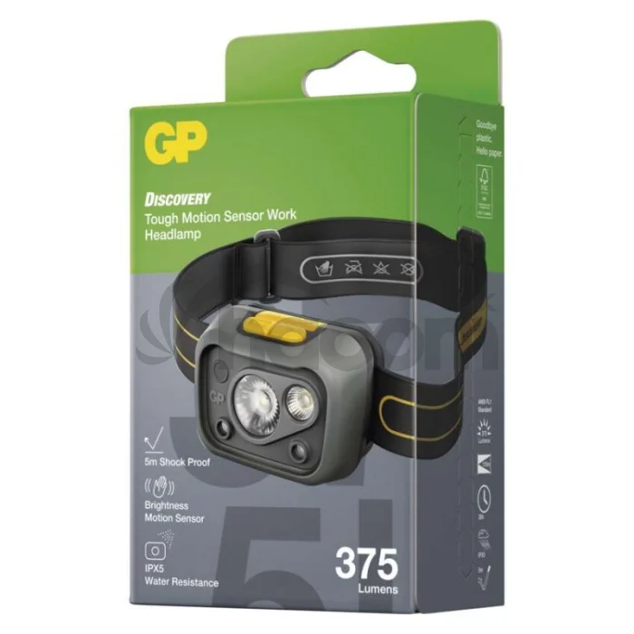 LED čelovka GP Discovery CHW54, 375 lm