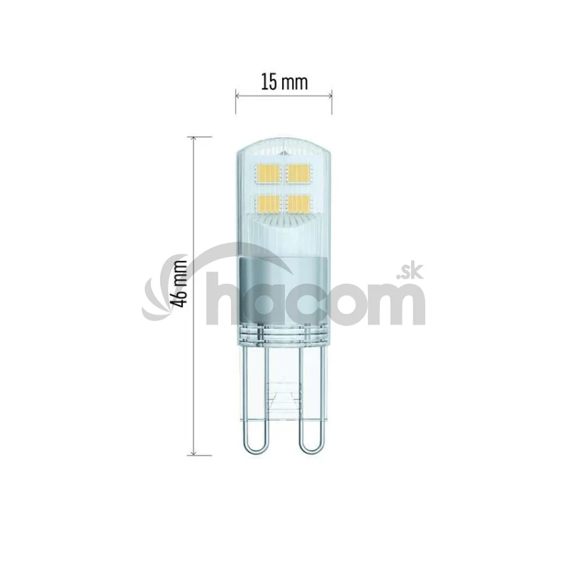 LED žiarovka Classic JC / G9 / 1,9 W (22 W) / 210 lm / teplá biela