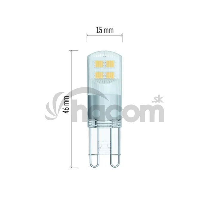 LED žiarovka Classic JC / G9 / 1,9 W (22 W) / 210 lm / teplá biela
