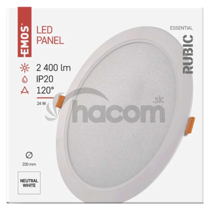 LED vstavané svietidlo RUBIC, okrúhly, biely, 24W, neutrálna biela
