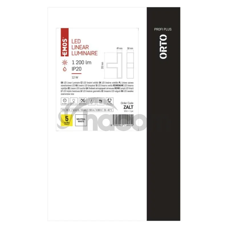 LED lineárne svietidlo ORTO TCON 12W, neutrálna biela
