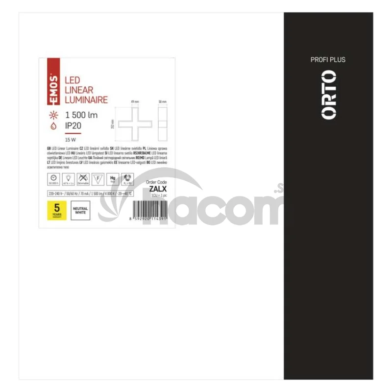 LED lineárne svietidlo ORTO XCON 15W, neutrálna biela