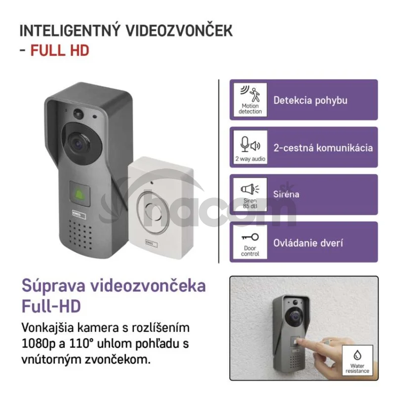 GoSmart Domový bezdrôtový videozvonček IP-09C s WiFi