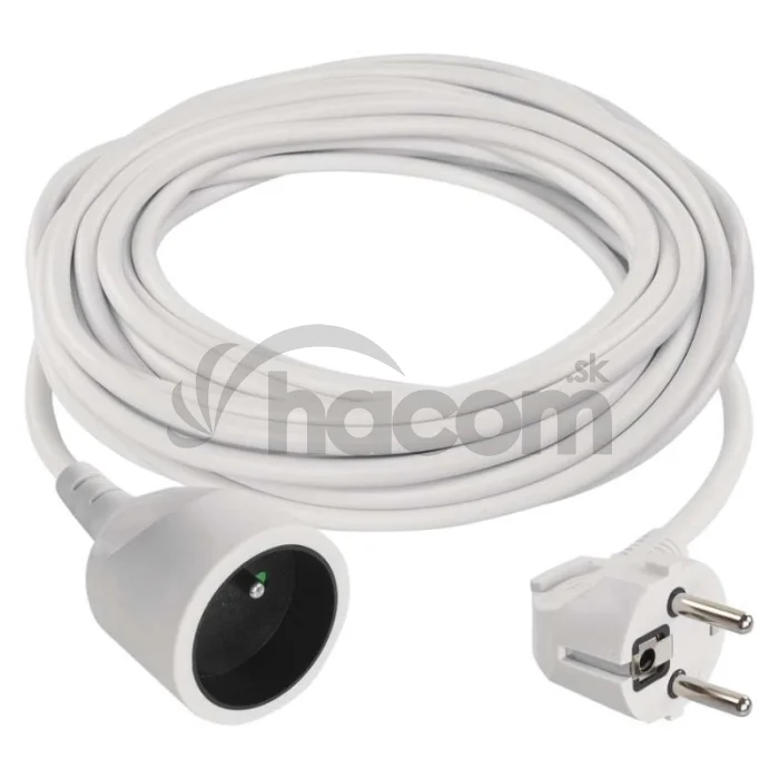 Predlžovací kábel 10 m / 1 zásuvka / biely / PVC / 1,5 mm2