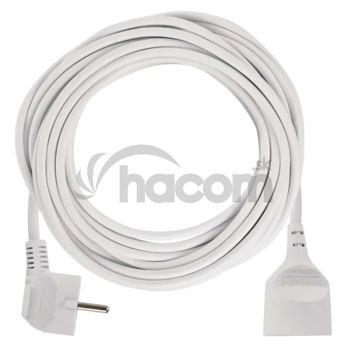 Predlžovací kábel 10 m / 1 zásuvka / biely / PVC / 1,5 mm2