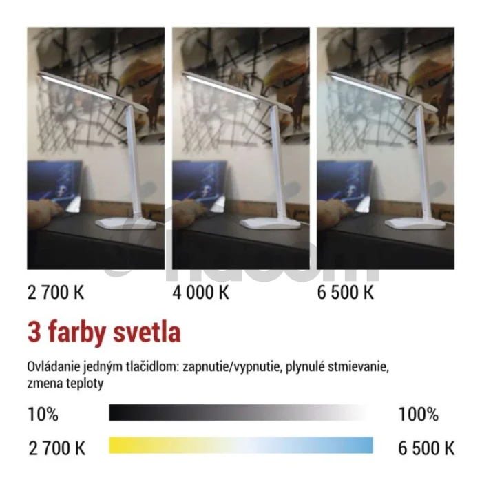 LED stolná lampa CHASE, biela