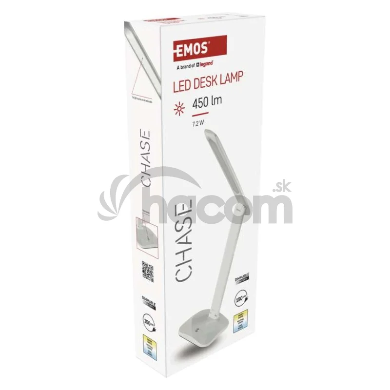 LED stolná lampa CHASE, biela