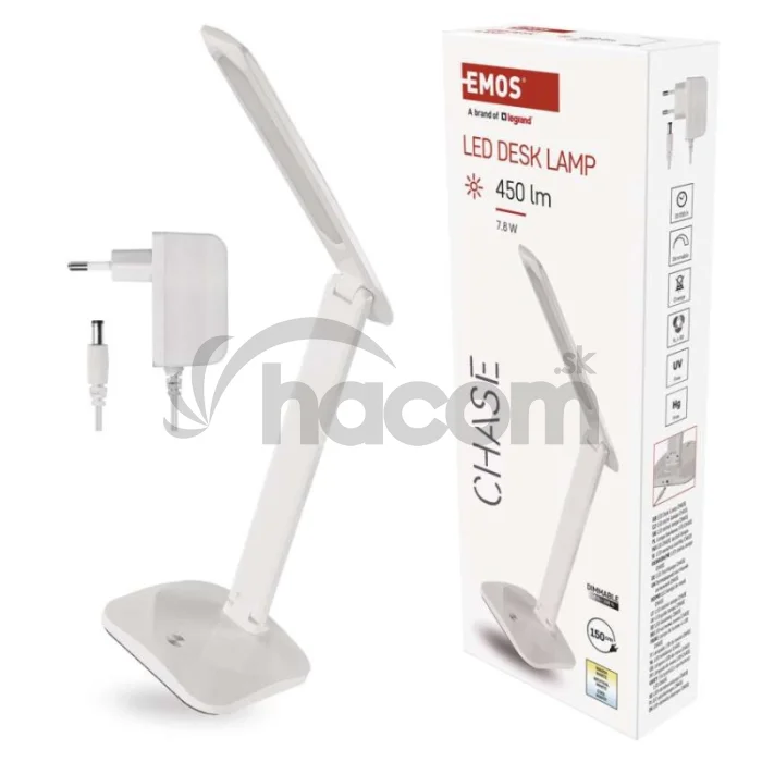 LED stolná lampa CHASE, biela