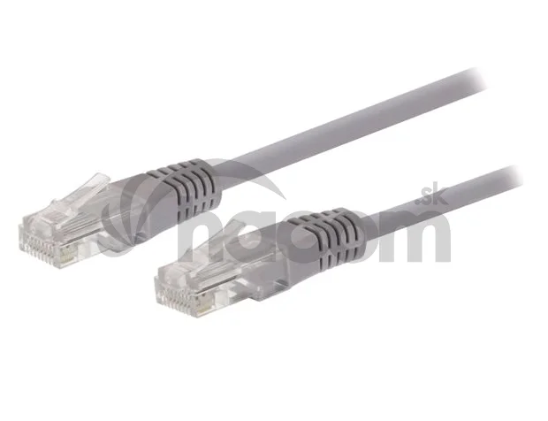 Kábel C-TECH patchcord Cat5e, UTP, sivý, 10m