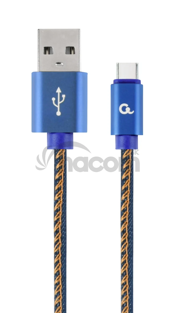 Gembird oplietaný denim USB-A/USB-C kábel 2m