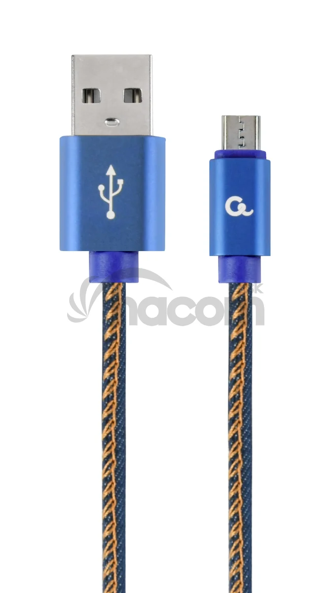 Gembird oplietaný denim USB-A/microUSB kábel 1m
