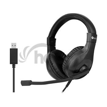 Slúchadlá k PC C-TECH MHS-05U, USB čierna