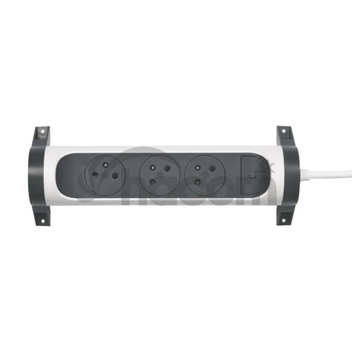 Legrand predlžovací kábel 3 m / 3 zásuvky / s vypínačom / biely-čierny / PVC / 1,5 mm2
