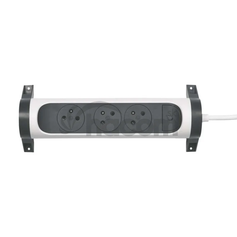 Legrand predlžovací kábel 3 m / 3 zásuvky / s vypínačom / biely-čierny / PVC / 1,5 mm2