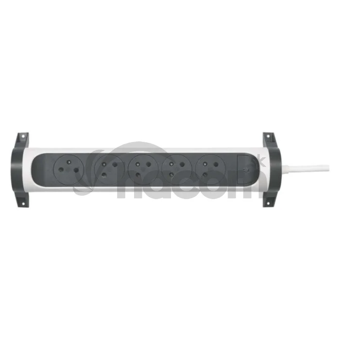 Legrand predlžovací kábel 3 m / 5 zásuviek / s vypínačom / biely-čierny / PVC / 1,5 mm2