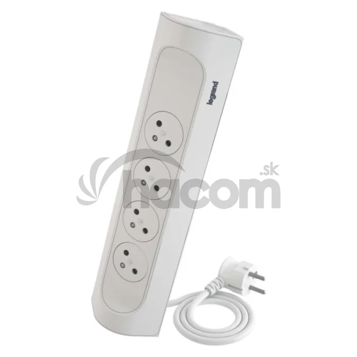 Legrand predlžovací kábel 1 m / 4 zásuvky / biely-čierny / PVC / 1,5 mm2