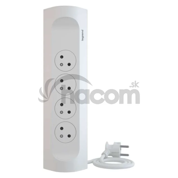 Legrand predlžovací kábel 1 m / 4 zásuvky / biely-čierny / PVC / 1,5 mm2