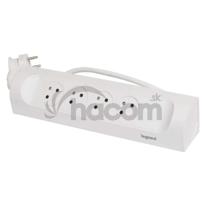 Legrand predlžovací kábel 1 m / 4 zásuvky / biely-čierny / PVC / 1,5 mm2