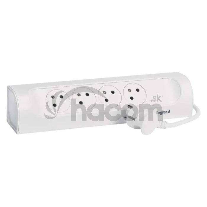 Legrand predlžovací kábel 1 m / 4 zásuvky / biely-čierny / PVC / 1,5 mm2