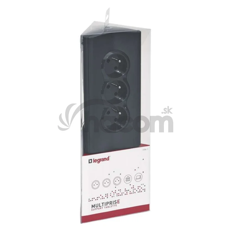 Legrand predlžovací kábel 1,5 m / 3 zásuvky / s USB / čierná-červená / PVC / 1,5 mm2