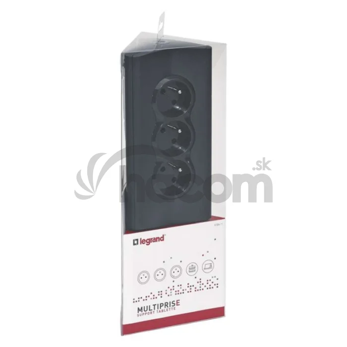 Legrand predlžovací kábel 1,5 m / 3 zásuvky / s USB / čierná-červená / PVC / 1,5 mm2