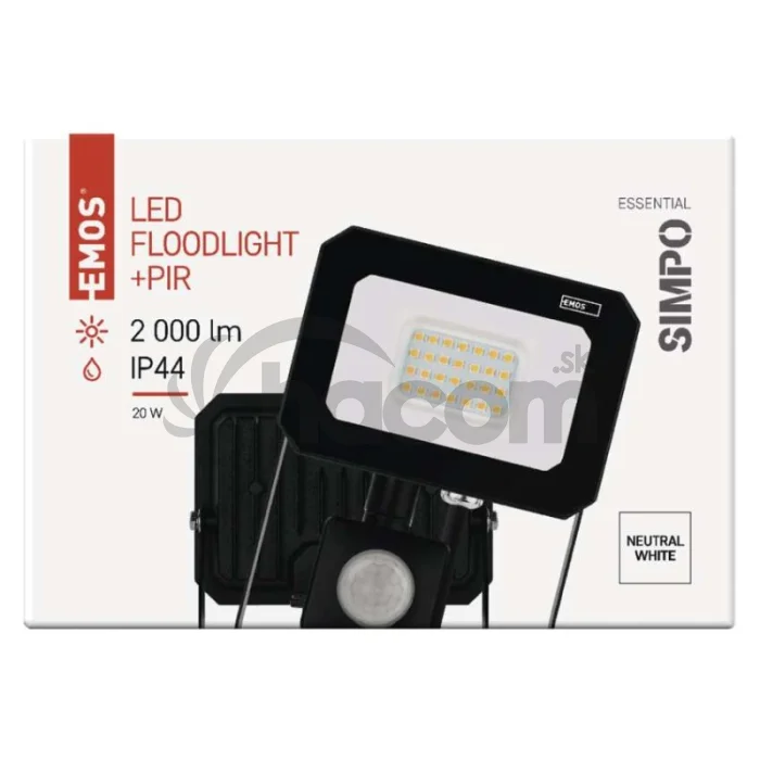 LED reflektor SIMPO s pohybovým čidlom 20 W neutrálna biela