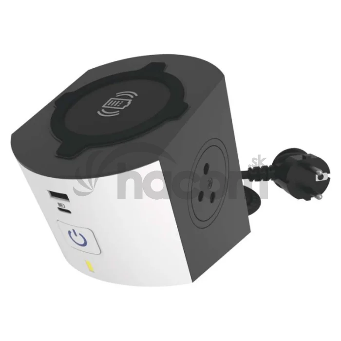 Legrand predlžovací kábel 2 m / 2 zásuvky / s USB / biely-čierny / PVC / 1,5 mm2