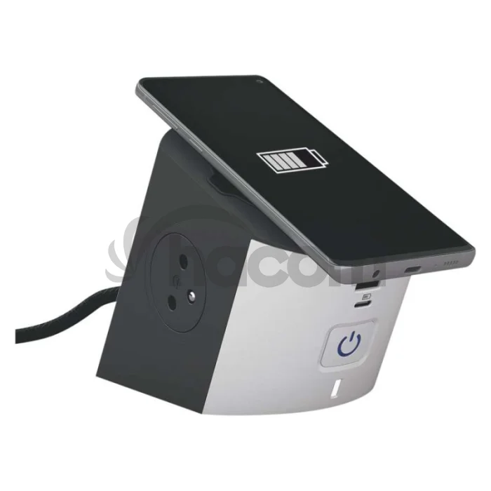 Legrand predlžovací kábel 2 m / 2 zásuvky / s USB / biely-čierny / PVC / 1,5 mm2