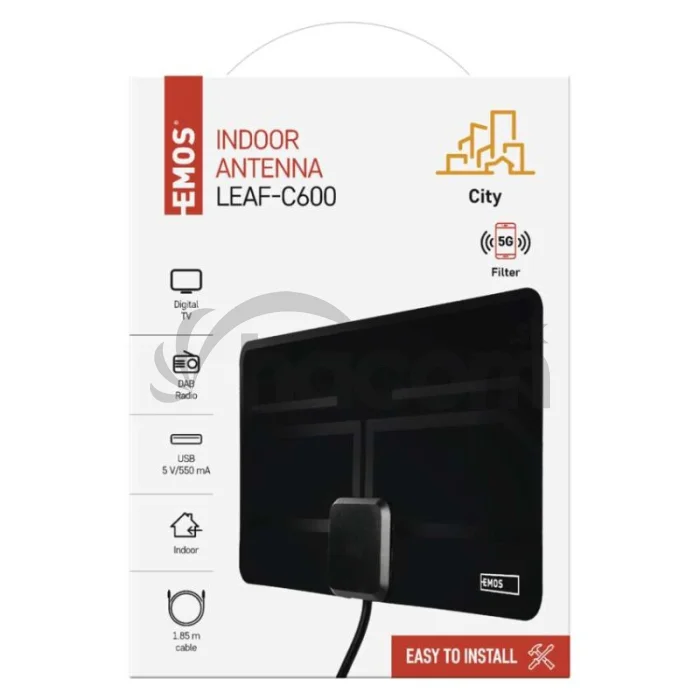 Anténa izbová CITY LEAF-C600, DVB-T2, DAB, filter LTE/4G/5G
