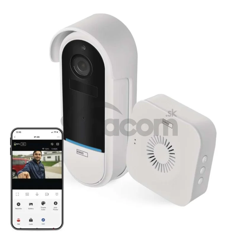 GoSmart Domový bezdrôtový batériový videozvonček IP-15S s WiFi