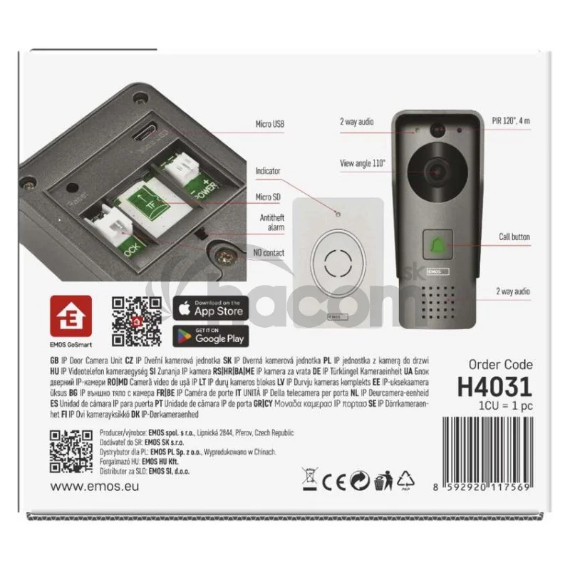 GoSmart Domový bezdrôtový videozvonček IP-09C s WiFi