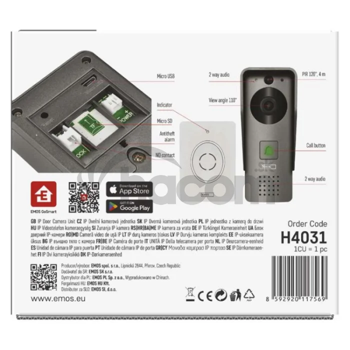 GoSmart Domový bezdrôtový videozvonček IP-09C s WiFi