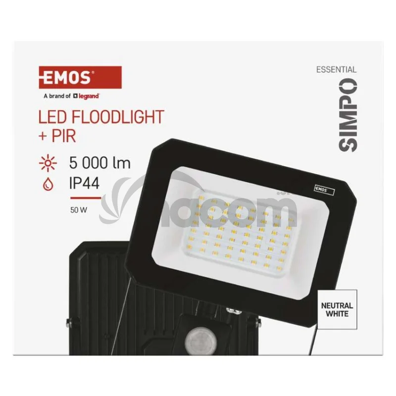 LED reflektor SIMPO s pohybovým čidlom 50 W neutrálna biela