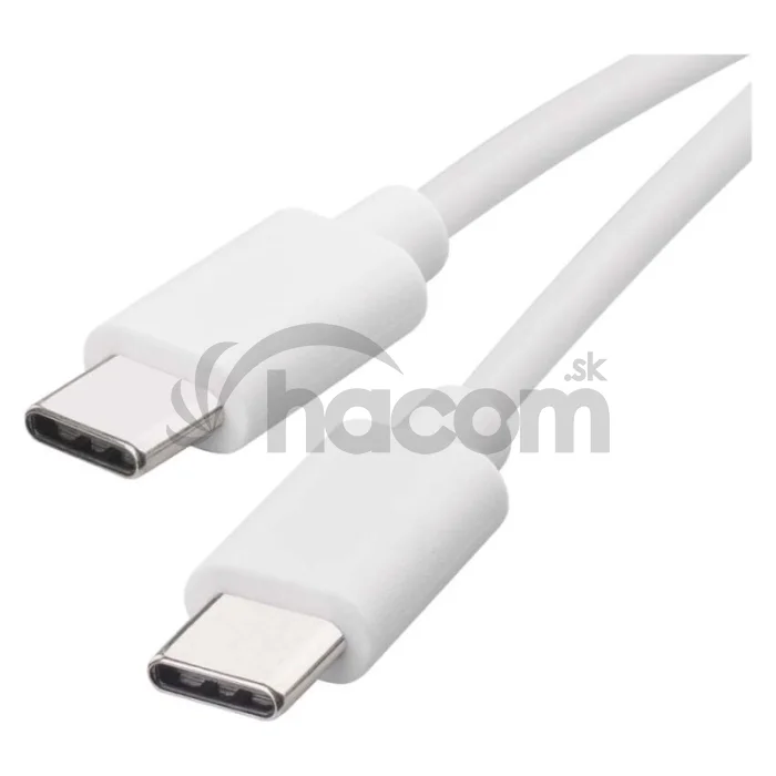 Nabíjací a dátový kábel USB-C 2.0 / USB-C 2.0, 1 m, biely