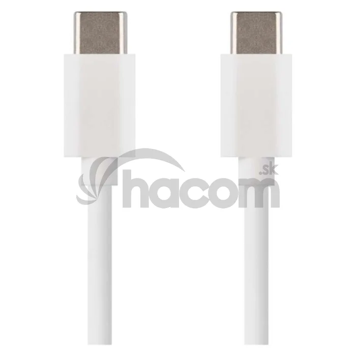 Nabíjací a dátový kábel USB-C 2.0 / USB-C 2.0, 1 m, biely