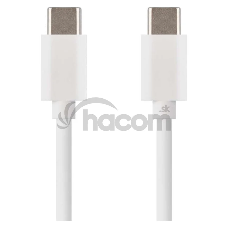Nabíjací a dátový kábel USB-C 2.0 / USB-C 2.0, 1 m, biely