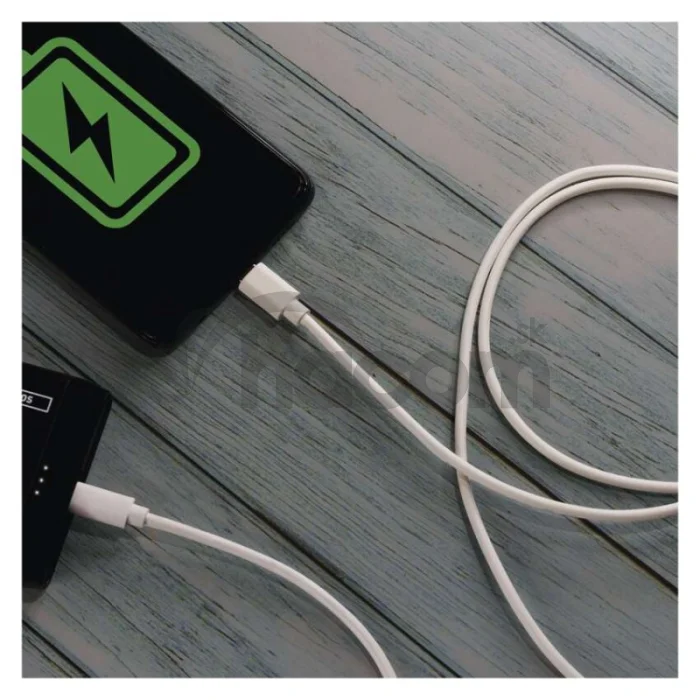 Nabíjací a dátový kábel USB-C 2.0 / USB-C 2.0, 1 m, biely