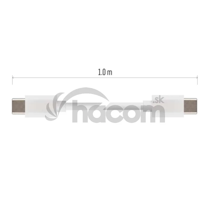 Nabíjací a dátový kábel USB-C 2.0 / USB-C 2.0, 1 m, biely