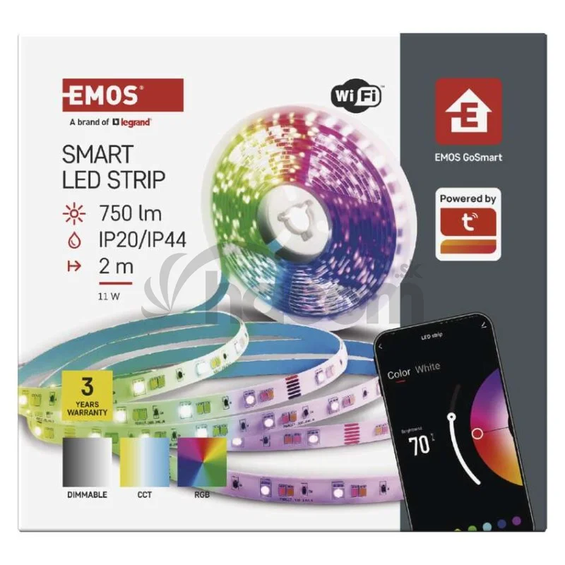 GoSmart LED pásik WiFi 2m, 11W, 750lm, RGB/CCT