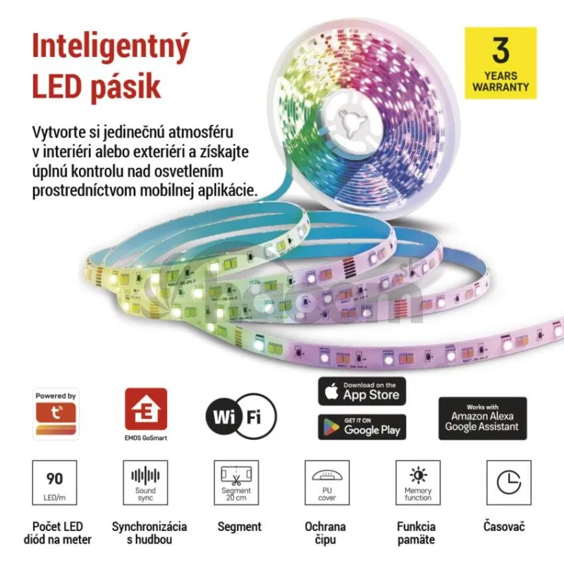 GoSmart LED pásik WiFi 5m, 21W, 1400lm, RGB/CCT