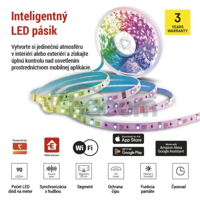 GoSmart LED pásik WiFi 5m, 21W, 1400lm, RGB/CCT