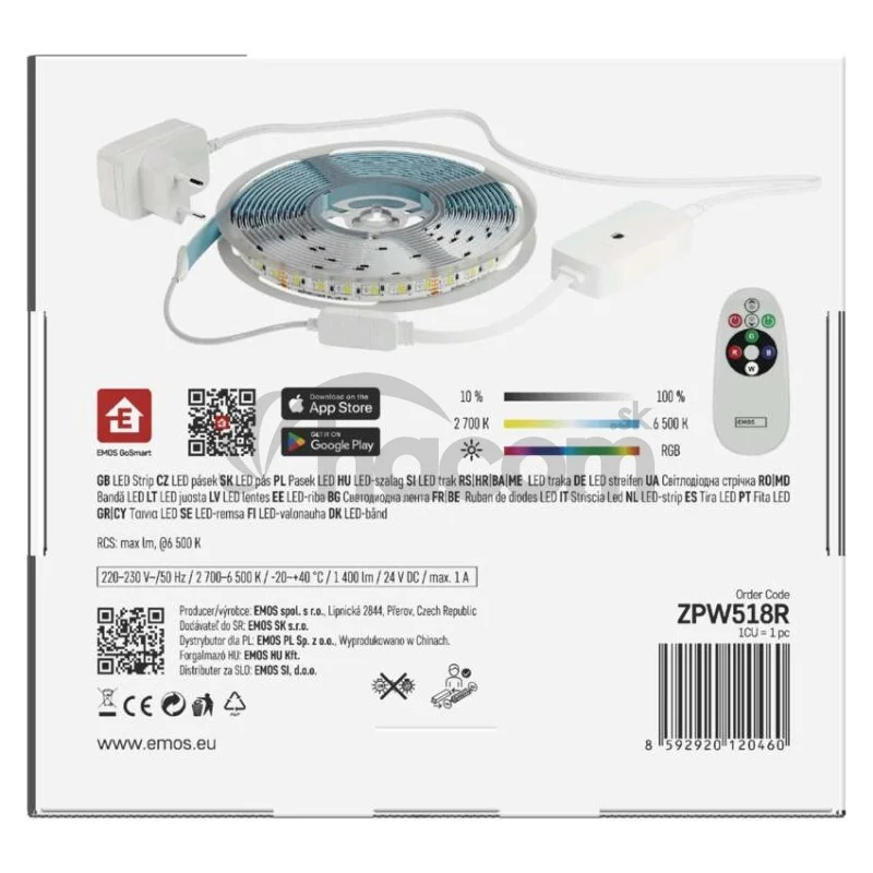 GoSmart LED pásik WiFi 5m, 21W, 1400lm, RGB/CCT