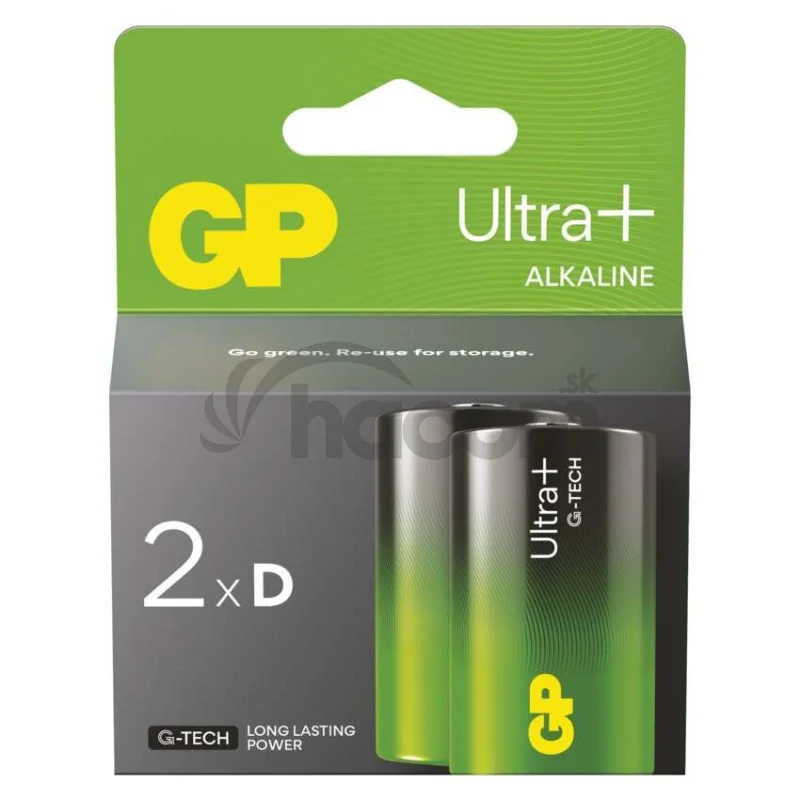 Alkalická batéria GP Ultra Plus LR20 (D), 2 ks