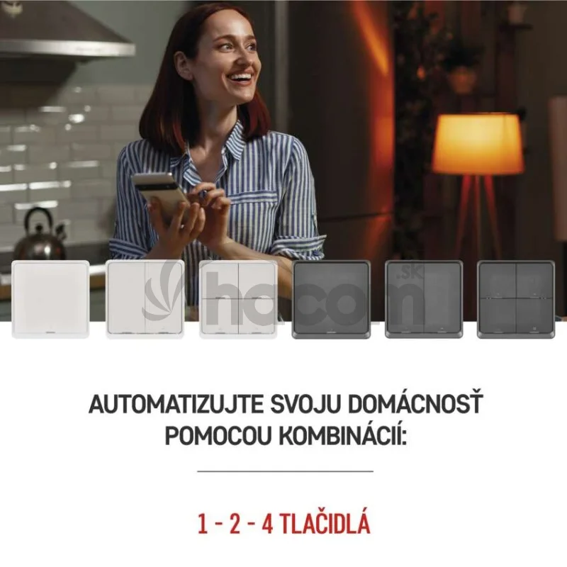 GoSmart Prenosný ovládač scén IP-2004ZB, ZigBee 3.0, 4-tlačidlový