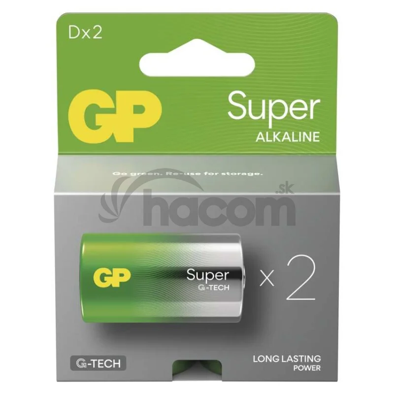 Alkalická batéria GP Super LR20 (D), 2 ks