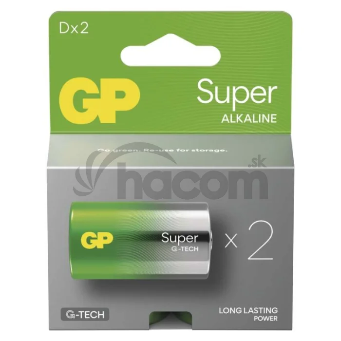 Alkalická batéria GP Super LR20 (D), 2 ks